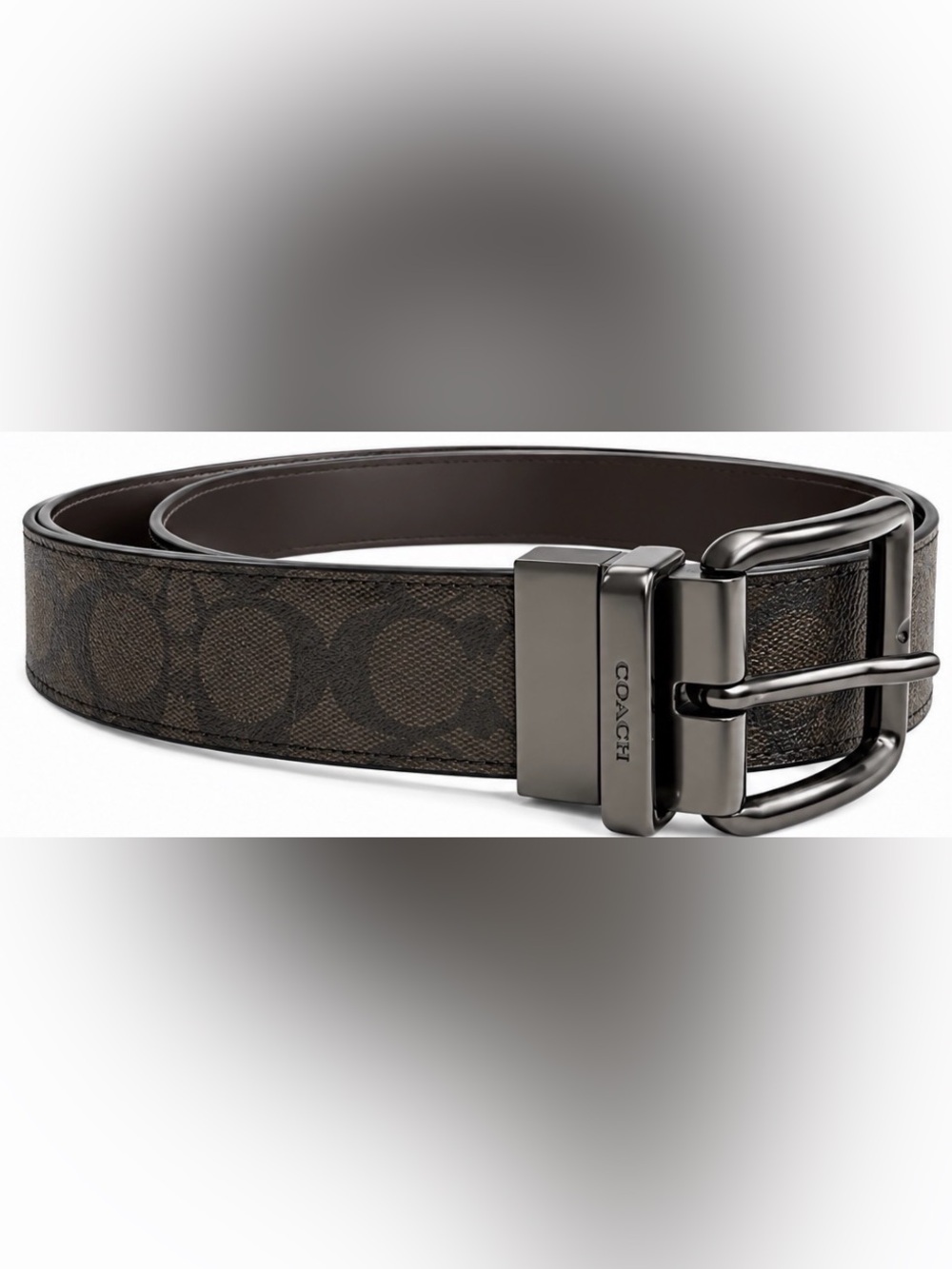 Coach Men’s Reversible Brown Signature Canvas Belt